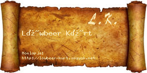 Löwbeer Kürt névjegykártya