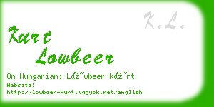 kurt lowbeer business card